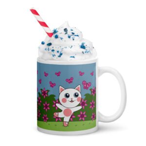 Dihtti's Garden | White Glossy Mug, 11 Oz