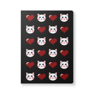 Dihtti & Heart Pattern (Black) | Softcover Journal, 200 Pages