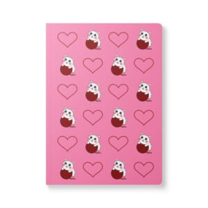 Dihtti & Heart Pattern (Pink) | Softcover Journal, 200 Pages