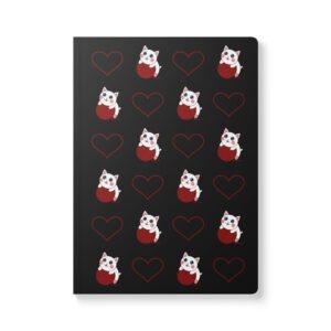 Dihtti & Heart Pattern (Black) | Softcover Journal, 200 Pages