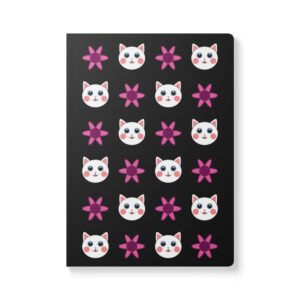Dihtti & Flower Pattern (Black) | Softcover Journal, 200 Pages