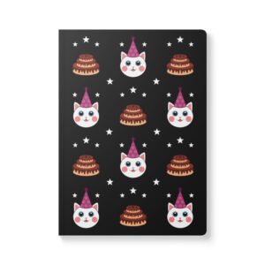 Dihtti & Cake Pattern (Black) | Softcover Journal, 200 Pages