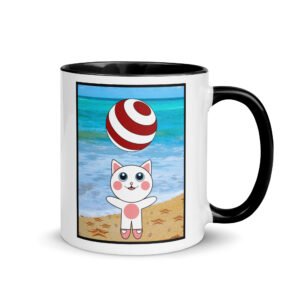A Day at the Beach | Glossy Mug with Color Inside, 11 Oz