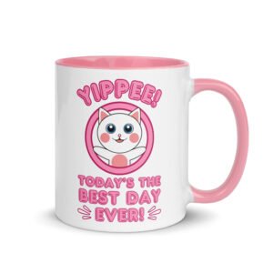 Yippee! Today’s the Best Day Ever! (Dihtti) | Glossy Mug with Color Inside, 11 Oz