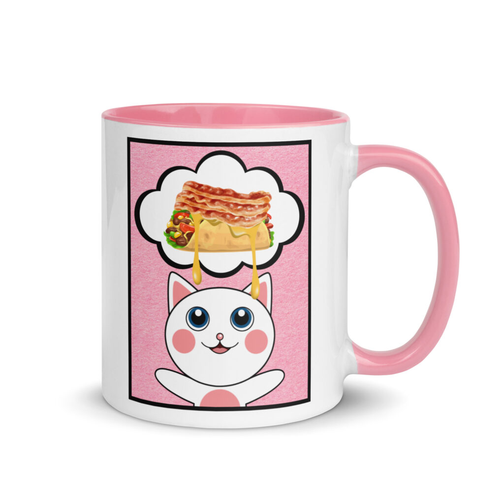 Dihtti's Favorite Breakfast | Glossy Mug with Color Inside, 11 Oz