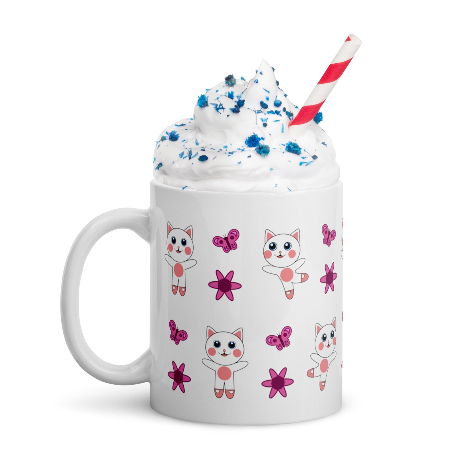 Dihtti Dancing Pattern (White) | White Glossy Mug, 11 Oz - Image 2