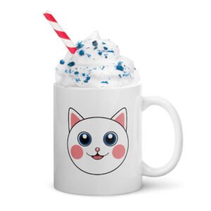 Dihtti the Kitty | White Glossy Mug, 11 Oz