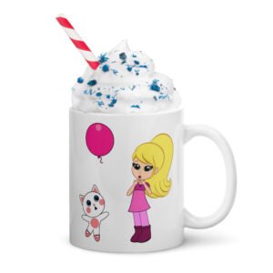 Dihtti & Kathy | White Glossy Mug, 11 Oz