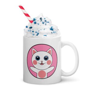 Dihtti the Kitty | White Glossy Mug, 11 Oz
