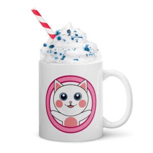 Dihtti the Kitty | White Glossy Mug, 11 Oz