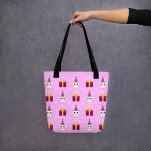 Dihtti & Gift Pattern | Hand-Made, All-Over Print Premium Tote Bag (Light Purple)