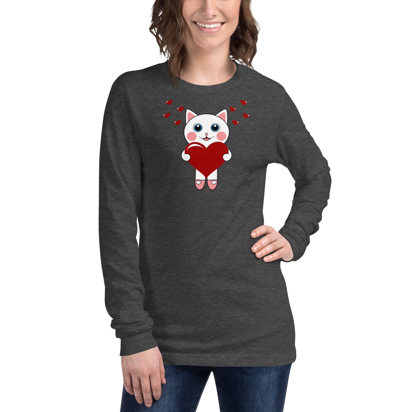 Dihtti the Kitty | (Adult) Long Sleeve Shirt | Regular Unisex Fit (4 Colors) - Image 3
