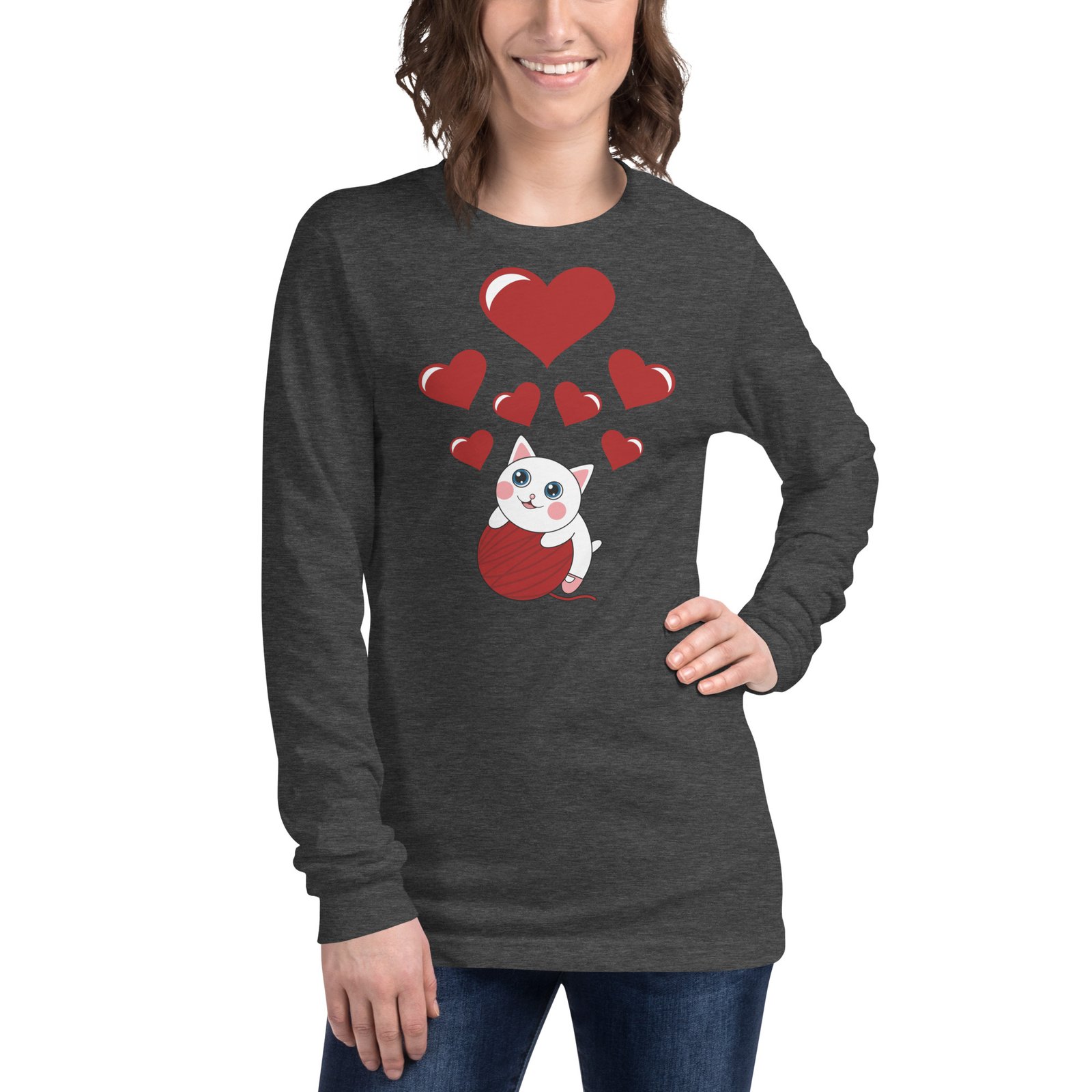 Dihtti the Kitty | (Adult) Long Sleeve Shirt | Regular Unisex Fit (4 Colors) - Image 3