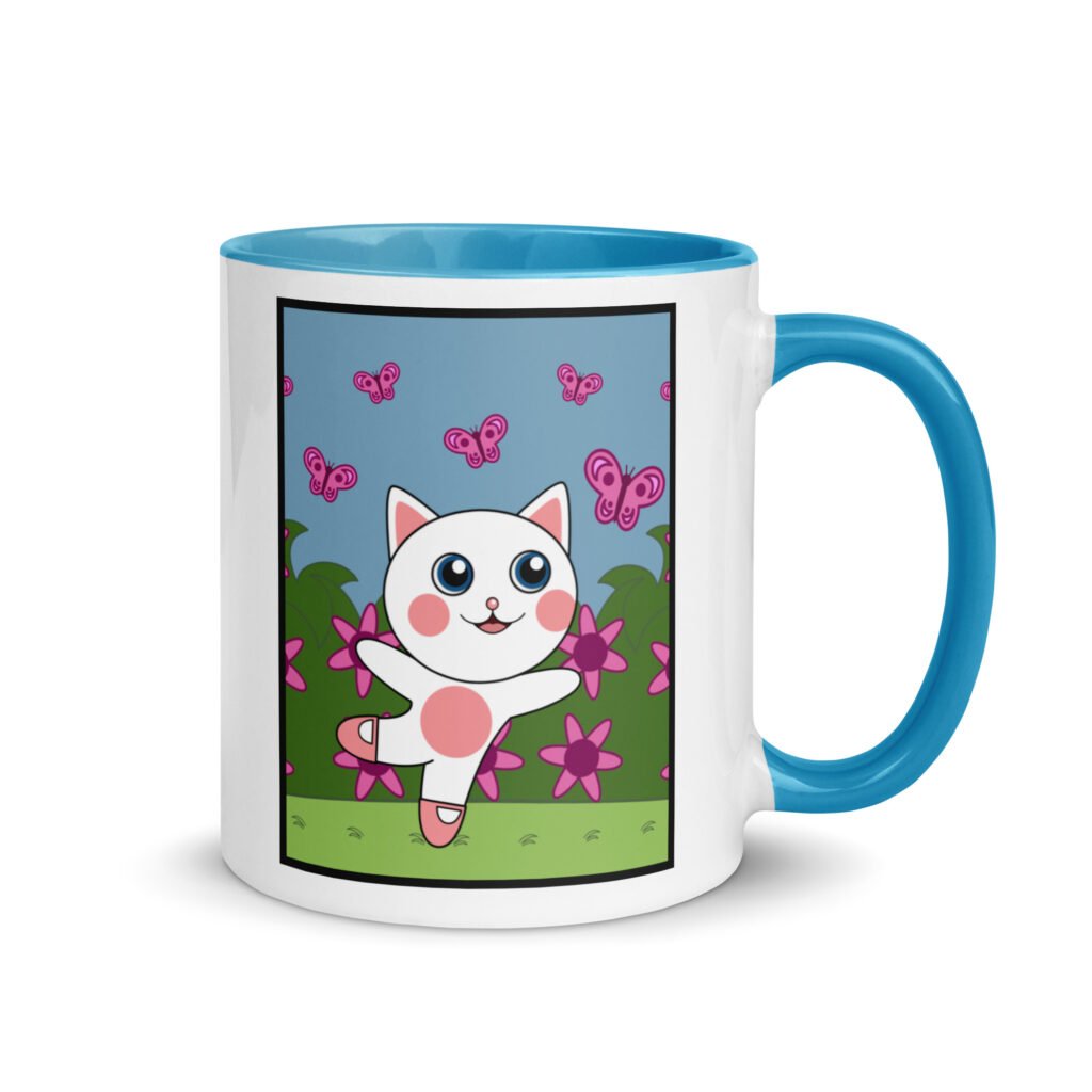 Dihtti's Garden | Glossy Mug with Color Inside, 11 Oz