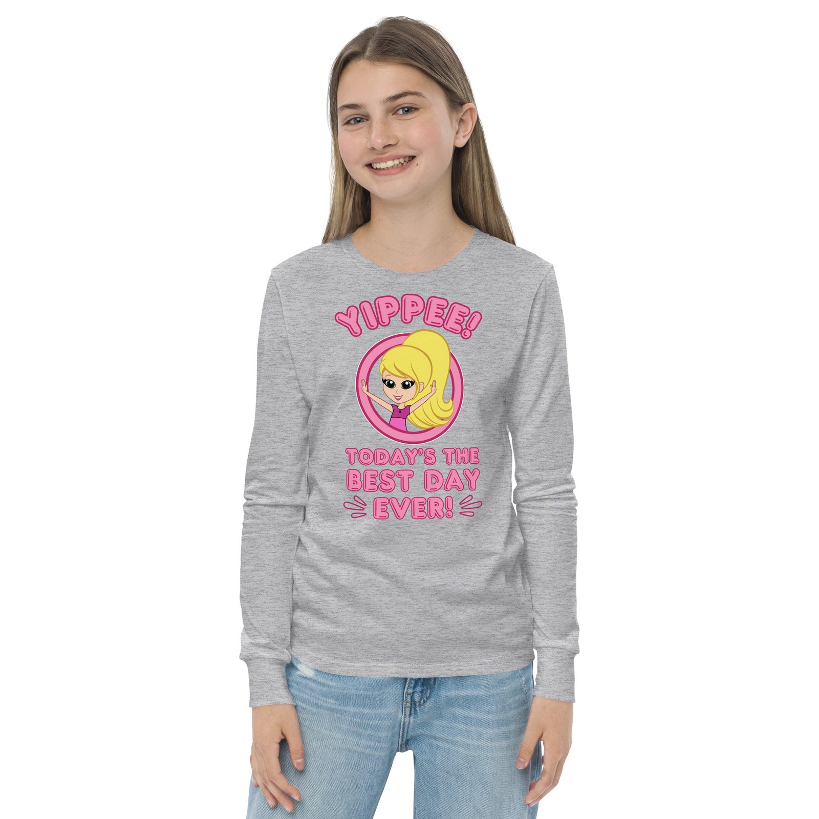 Yippee! Today’s the Best Day Ever! (Kathy) | (Youth) Long Sleeve Shirt | Regular Unisex Fit (3 Colors) - Image 3