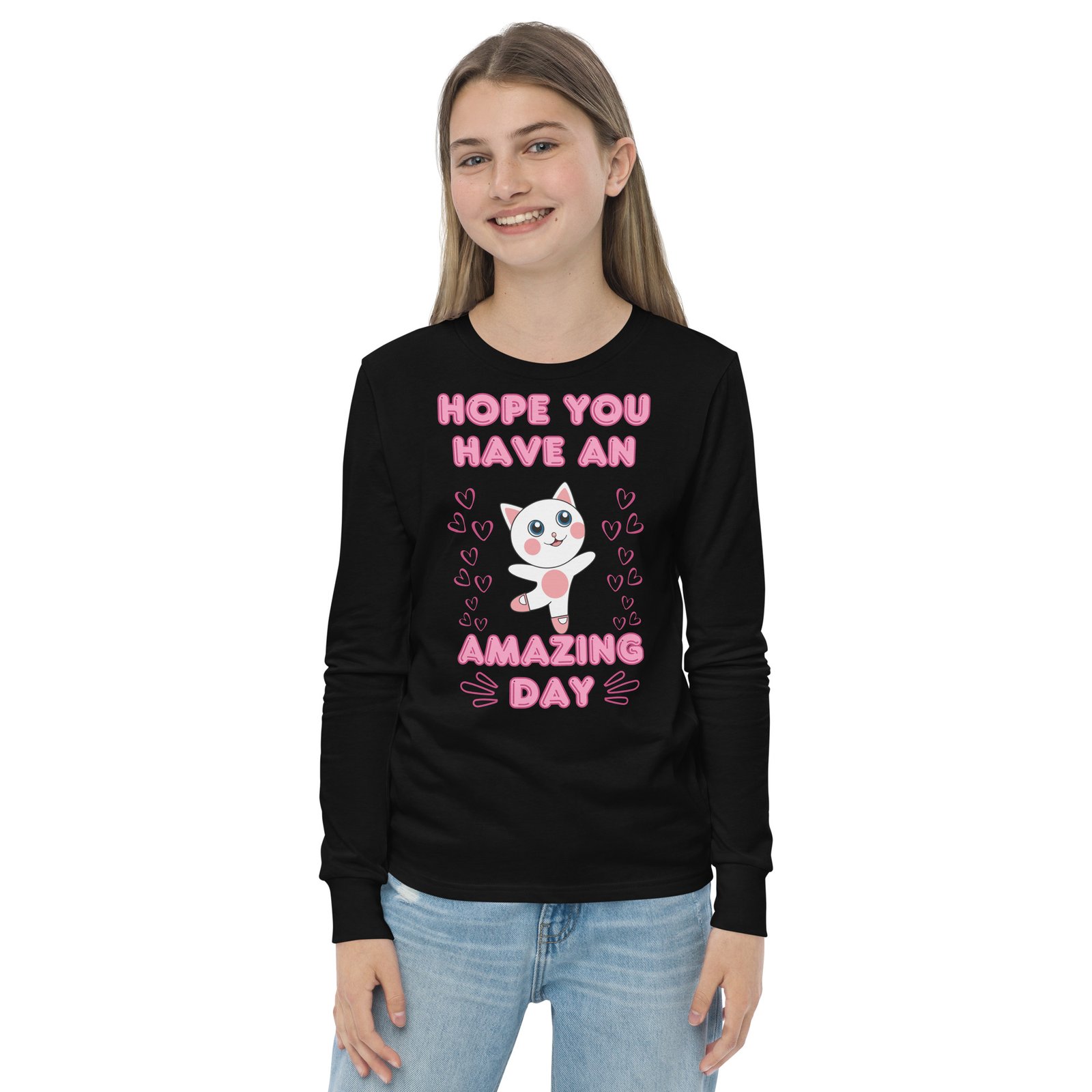 Hope You Have An Amazing Day | (Youth) Long Sleeve Shirt | Regular Unisex Fit (3 Colors) - Image 2