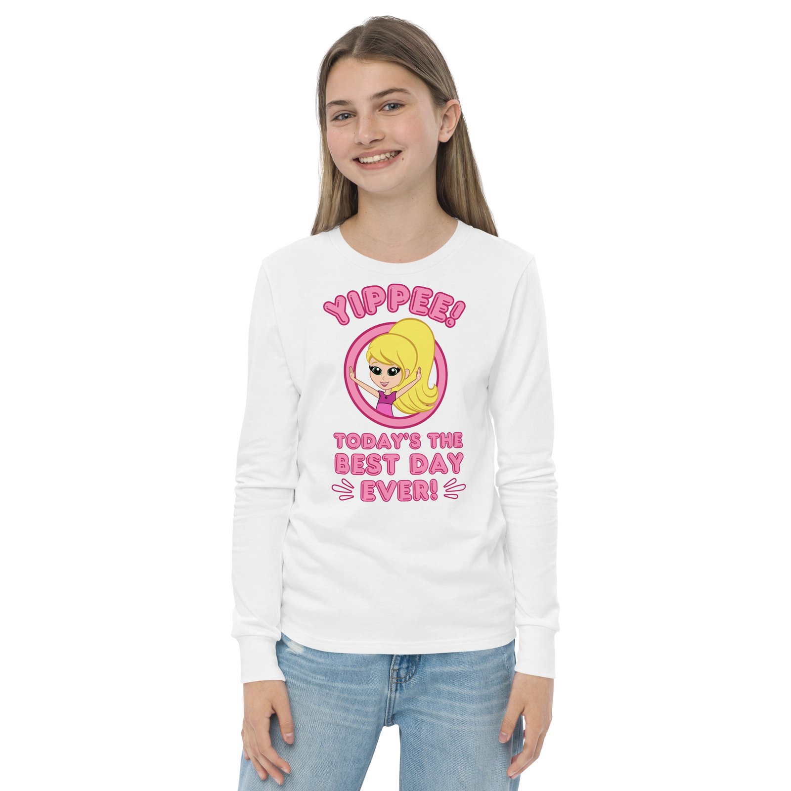 Yippee! Today’s the Best Day Ever! (Kathy) | (Youth) Long Sleeve Shirt | Regular Unisex Fit (3 Colors) - Image 2
