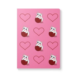 Dihtti & Heart Pattern (Pink) | Softcover Journal, 200 Pages