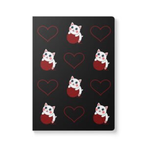Dihtti & Heart Pattern (Black) | Softcover Journal, 200 Pages