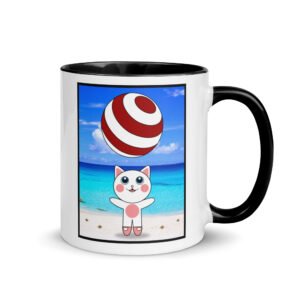 A Day at the Beach | Glossy Mug with Color Inside, 11 Oz